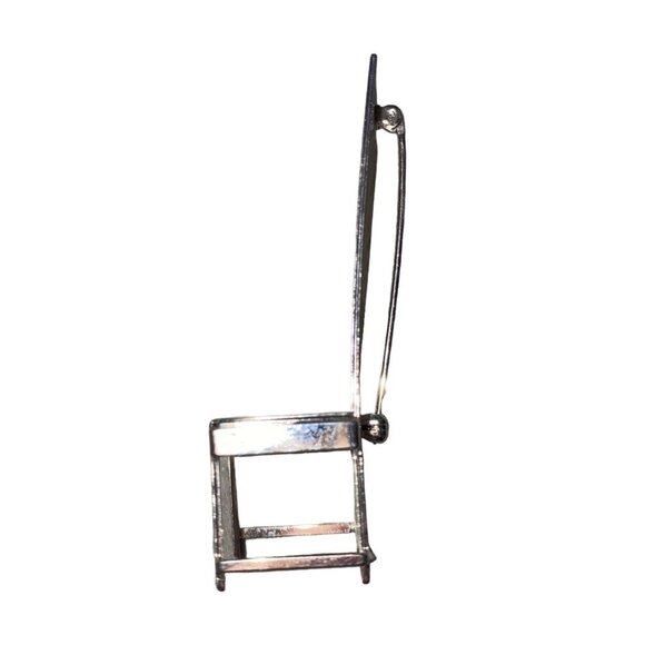 Brooch Pin Women Silver Cowboy Hat Rhinstone Chair - Picture 3 of 4